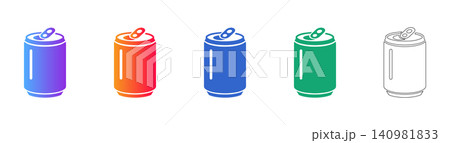 Aluminum Beverage Can Vector Icons Aluminum Beverage Can Vector Icons 140981833