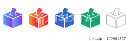 Voting Ballot Box Icon Set Vector Voting Ballot Box Icon Set Vector 140981897