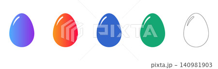 Colorful Egg Shape Icons Vector Set Colorful Egg Shape Icons Vector Set 140981903