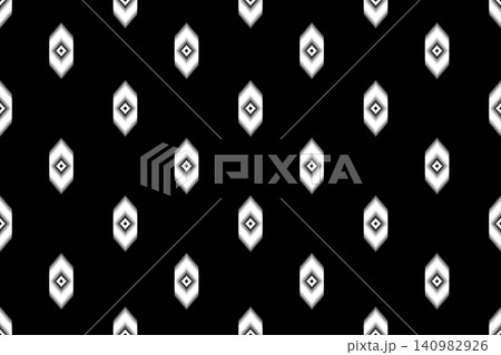 Seamless ikat oriental design pattern. ikat geometric ethnic pattern. ikat pattern design for clothing, textile, wrapping, background, wallpaper, carpet, embroidery, print, vector, illustration design 140982926