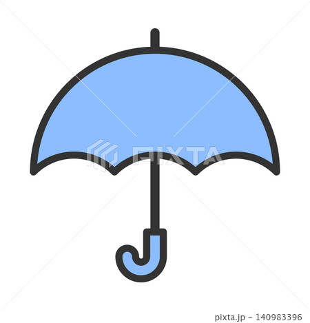 雨と傘の天気アイコン 140983396