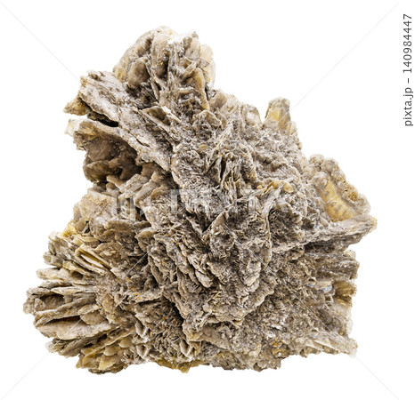 natural gray desert rose calcite isolated natural gray desert rose calcite isolated 140984447