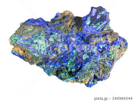 natural azurmalachite rock isolated natural azurmalachite rock isolated 140984544