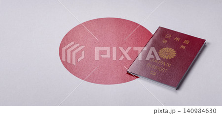 Japanese passport or id document with tickets for flight, travel, border crossing. Japan passport Japanese passport or id document with tickets for flight, travel, border crossing. Japan passport 140984630
