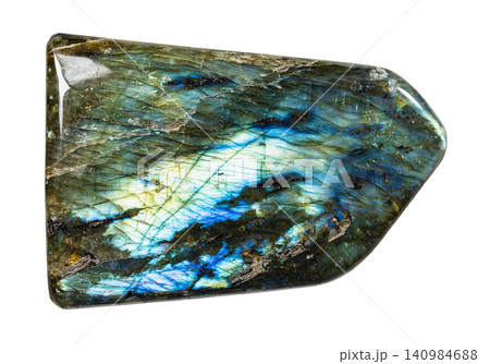 natural polished labradorite rock isolated 140984688