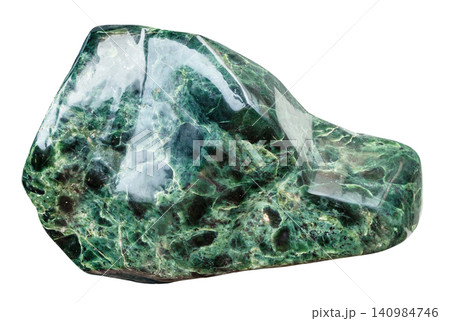 polished green jadeite rock isolated on white polished green jadeite rock isolated on white 140984746