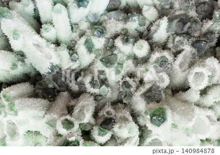 surface of natural green phantom quartz rock surface of natural green phantom quartz rock 140984878