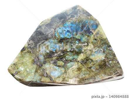 natural polished labradorite rock isolated natural polished labradorite rock isolated 140984888