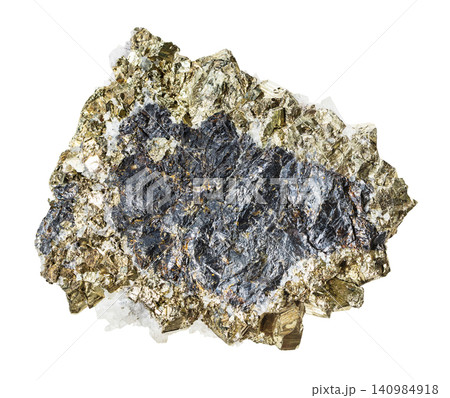 natural iron pyrite rock isolated on white 140984918