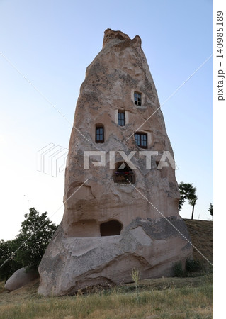Cappadocia rocky landscape. historical unique ancient open-air museum ruins. Rocky landscape trail.High quality 4k footage 140985189