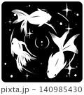 上から見た泳ぐ金魚のイラスト 140985430