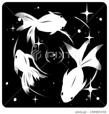 上から見た泳ぐ金魚のイラスト 上から見た泳ぐ金魚のイラスト 140985430