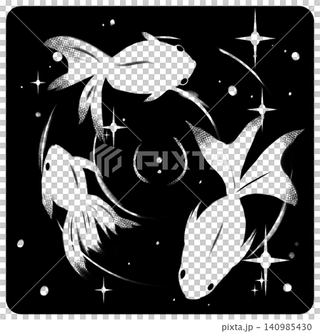 上から見た泳ぐ金魚のイラスト 上から見た泳ぐ金魚のイラスト 140985430