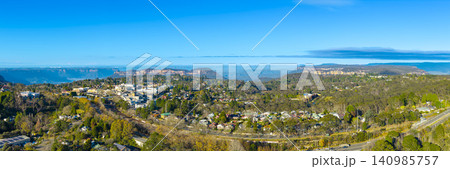 Katoomba and the Great Western Highway near the Jamison Valley in the mountains 140985757