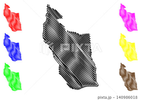East Darfur state (Republic of the Sudan, North Sudan) map vector illustration, scribble sketch Sharq Darfur map 140986018