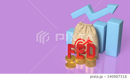 Federal Reserve Rate Hike And Economic Growth Concept 3d render. Federal Reserve Rate Hike And Economic Growth Concept 3d render. 140987318