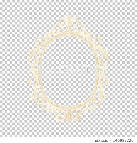 Elegant watercolor baroque oval frame in coquette aesthetic isolated illustration. Hand drawn template with copy space featuring delicate beige ornamentation for romantic invitations and vintage decor Elegant watercolor baroque oval frame in coquette aesthetic isolated illustration. Hand drawn template with copy space featuring delicate beige ornamentation for romantic invitations and vintage decor 140988226