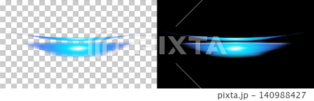 Blue glowing horizontal flare light effect material for transparent background Blue glowing horizontal flare light effect material for transparent background 140988427