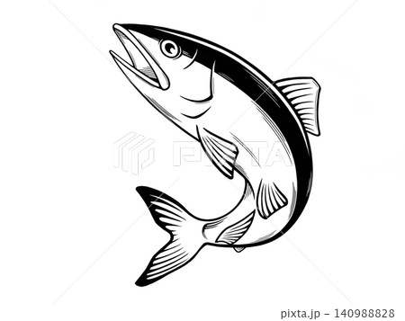 綺麗な水に住む魚の鮎(あゆ)のイラスト 綺麗な水に住む魚の鮎(あゆ)のイラスト 140988828