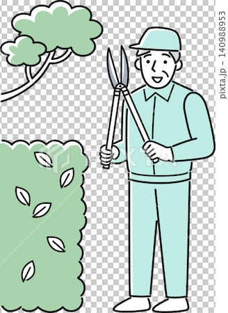 Senior man pruning trees Senior man pruning trees 140988953