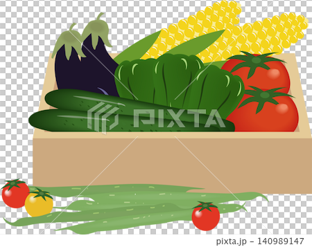 Summer vegetables in a crate Summer vegetables in a crate 140989147
