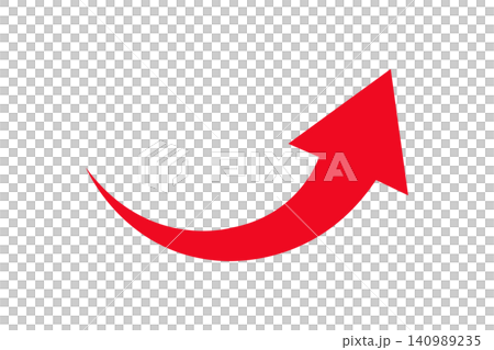 A bold red curved arrow pointing upward suggesting growth, progress, upward trend, success, increase and dynamic movement for business, finance and marketing visuals A bold red curved arrow pointing upward suggesting growth, progress, upward trend, success, increase and dynamic movement for business, finance and marketing visuals 140989235