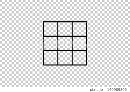 Minimal black-and-white nine-square grid with thick lines forming an empty tic-tac-toe layout, suitable for icons, diagrams, UI mockups, pattern backgrounds, and simple design concepts Minimal black-and-white nine-square grid with thick lines forming an empty tic-tac-toe layout, suitable for icons, diagrams, UI mockups, pattern backgrounds, and simple design concepts 140989806