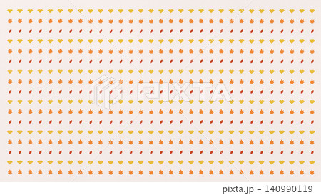 イチョウと紅葉と葉っぱが並ぶ秋の紅葉パターン柄イラスト イチョウと紅葉と葉っぱが並ぶ秋の紅葉パターン柄イラスト 140990119