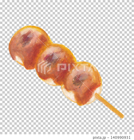 みたらし団子オイルパステル画 みたらし団子オイルパステル画 140990931