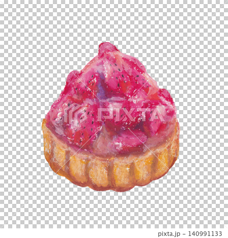 Strawberry mini tart oil pastel painting Strawberry mini tart oil pastel painting 140991133