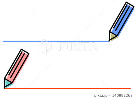鉛筆で直線の罫線を書いた区切り線のイラスト 鉛筆で直線の罫線を書いた区切り線のイラスト 140992268