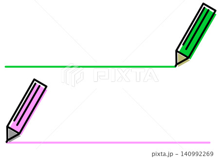 鉛筆で直線の罫線を書いた区切り線のイラスト 140992269