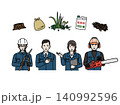 草刈り、伐採業者のイラスト 草刈り、伐採業者のイラスト 140992596