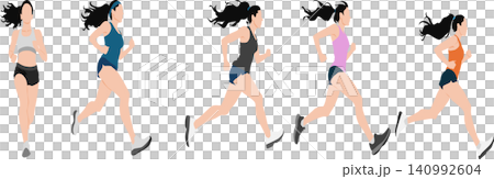 Illustration of a woman who runs Illustration of a woman who runs 140992604