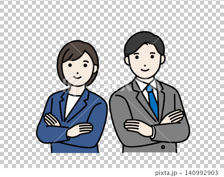 一位雙臂交叉的商人。 一位雙臂交叉的商人。 140992903