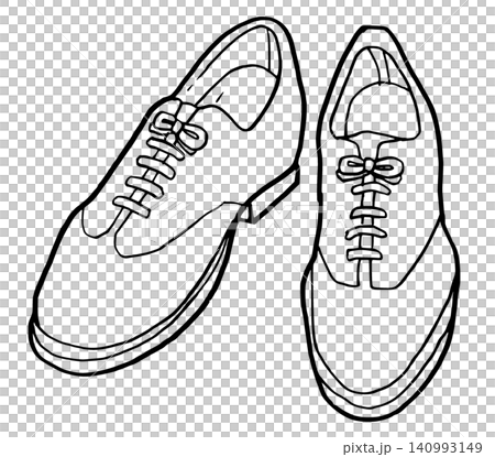 Simple illustration: monochrome line drawing of business shoes 140993149