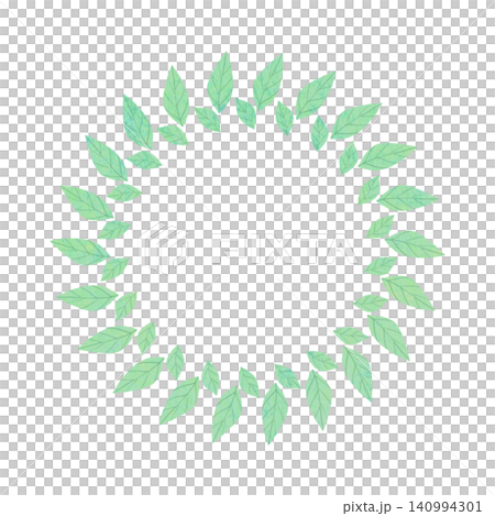 Simple green leaf frame illustration, watercolor style. Simple green leaf frame illustration, watercolor style. 140994301