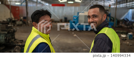 Workers Factory or Engineering work at factory site check up machine or products in site. Workers Factory or Engineering work at factory site check up machine or products in site. 140994334