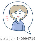 吹き出しの中で笑顔で答える女性のイラスト 140994719