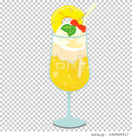 菠蘿奶油蘇打水的插圖 140994917
