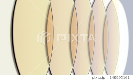 Abstract 3D background with overlapping translucent glass lenses in soft pastel colors, modern minimalist geometry. Abstract 3D background with overlapping translucent glass lenses in soft pastel colors, modern minimalist geometry. 140995161