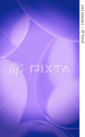 Abstract soft purple 3D background. Smooth minimal overlapping spheres and elegant violet gradient geometry. Calm aesthetic render. 140995165