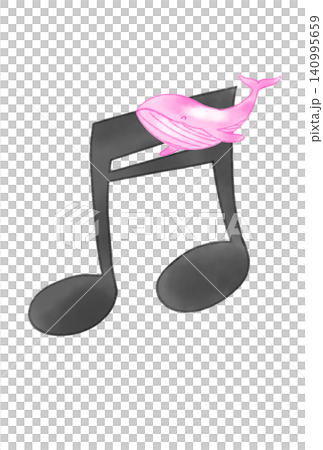 クジラの付いた音符 クジラの付いた音符 140995659