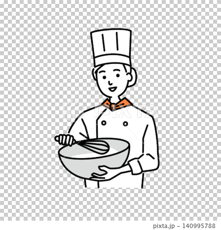 ケーキを作るパティシエの若い女性 ケーキを作るパティシエの若い女性 140995788