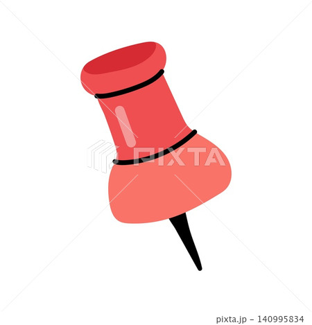 Red push pin thumbtack for notice board isolated on white background 140995834