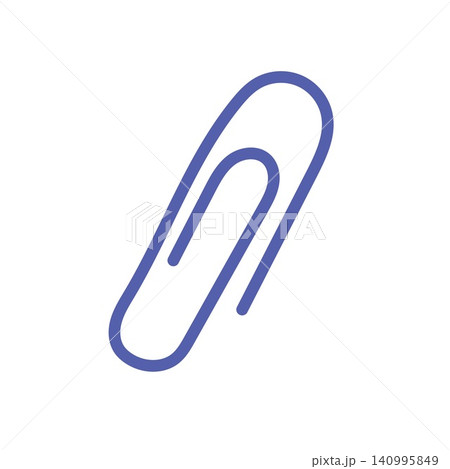 Blue metal wire paper clip stationery supply isolated on white background Blue metal wire paper clip stationery supply isolated on white background 140995849