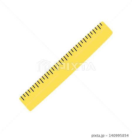 Wooden straight measurement ruler isolated on white background 140995854
