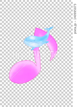 Musical note with a whale Musical note with a whale 140995873