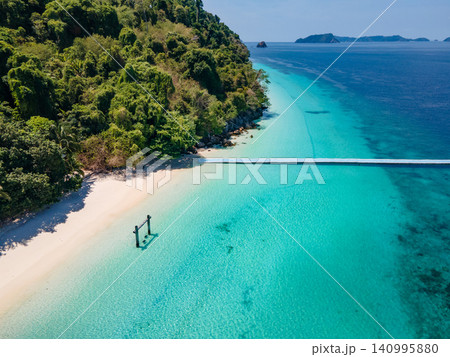 Aerial view of tropical landscape over Madam Beach of Nyaung Oo Phee Island in Myanmar Aerial view of tropical landscape over Madam Beach of Nyaung Oo Phee Island in Myanmar 140995880