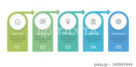 5 Step Process Infographic Template 140995944
